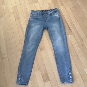Express jeans w silver button detail